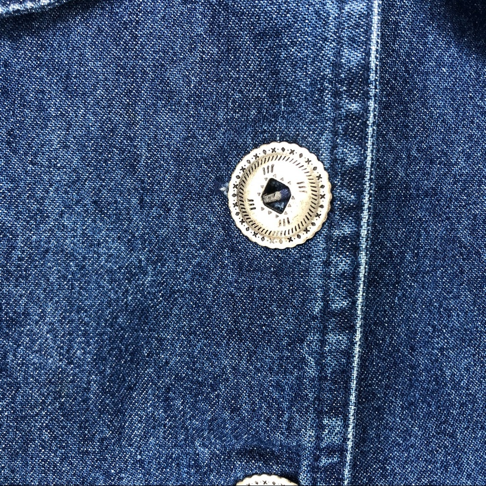 STONEBRIDGE PETITES denim metallic studs top 8P - Picture 14 of 15